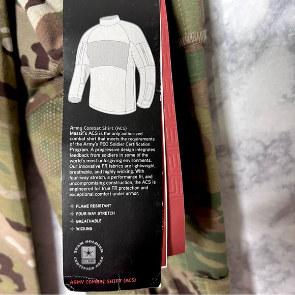 ⭐️ Massif Men’s Army OCP Flame Resistant Combat Shirt Size Medium - Picture 11 of 16